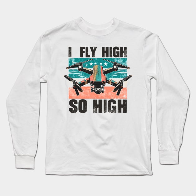 Drone Long Sleeve T-Shirt by Vehicles-Art